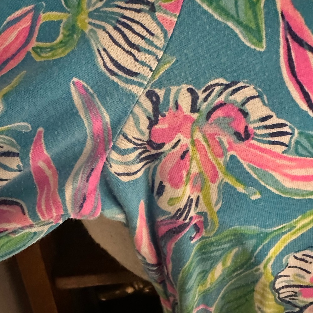 Lilly Pulitzer Long Sleeve Floral Dress in Blue and Pink - Picture 2 of 3